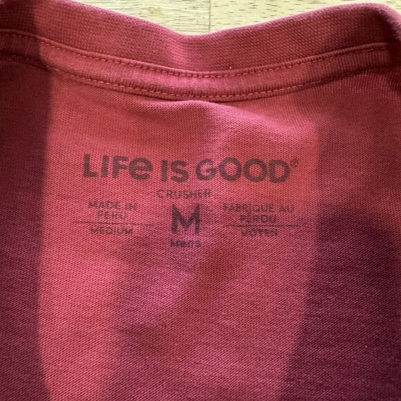 LIFE IS GOOD Men's WhoVille Rescue Center Short Sleeve Crusher Tee Red PRISTINE - Picture 8 of 10